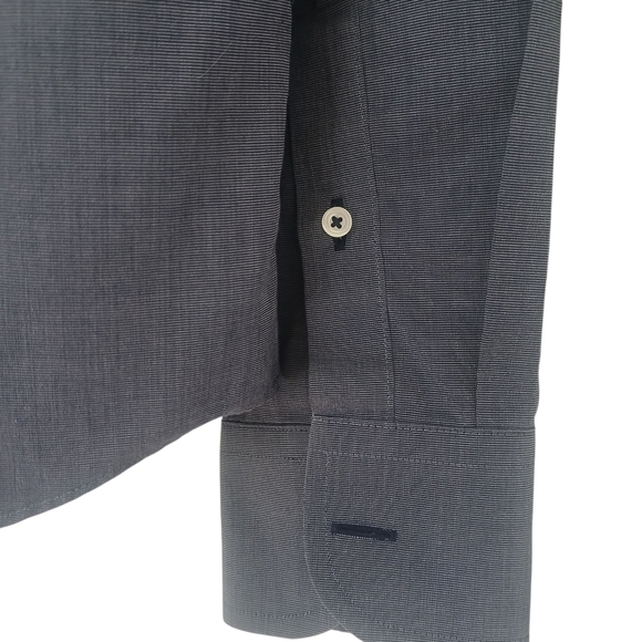 Men's UNTUCKit Men's Button Up Shirt Cotton Sherwood Grey Long Sleeve Shirt - Picture 14 of 16